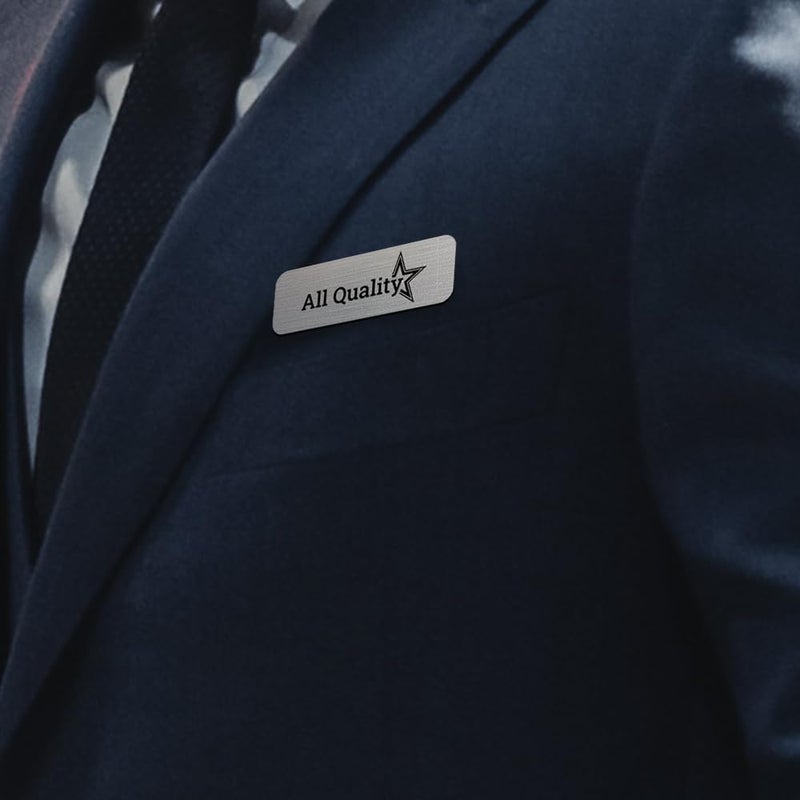 All Quality Brushed Gold Name Tag Blanks â€“ 25 Pack, 1" x 3", Round Corners, Durable Plastic Engravable Badges with Magnetic Backing â€“ All Quality Badges - Image 5